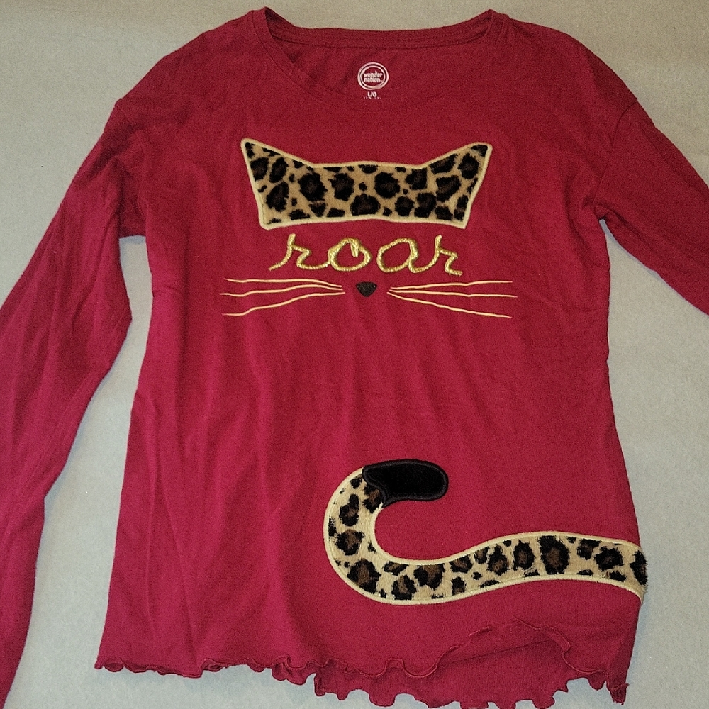 Wonder Nation Red 'Roar' Long Sleeve Tee